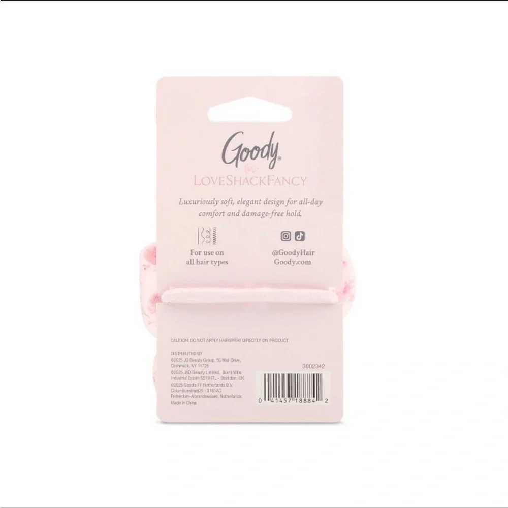 LoveShackFancy Floral Pink Hair Elastic  - English Ivy - Pink